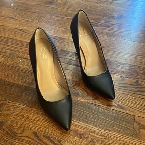 Black Leather High Heels